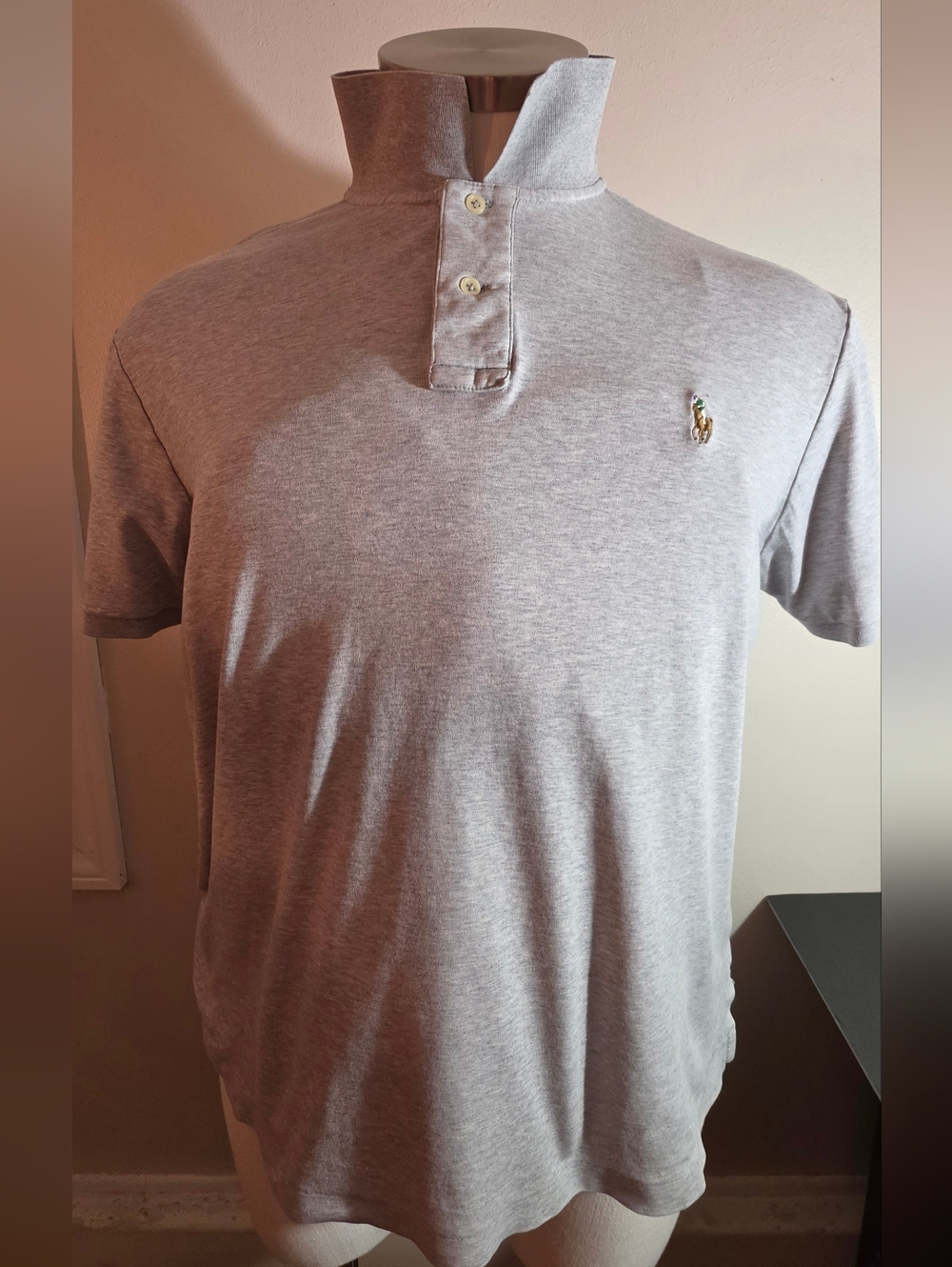 Polo by Ralph Lauren Men’s Heather Gray Short Sleeve Polo